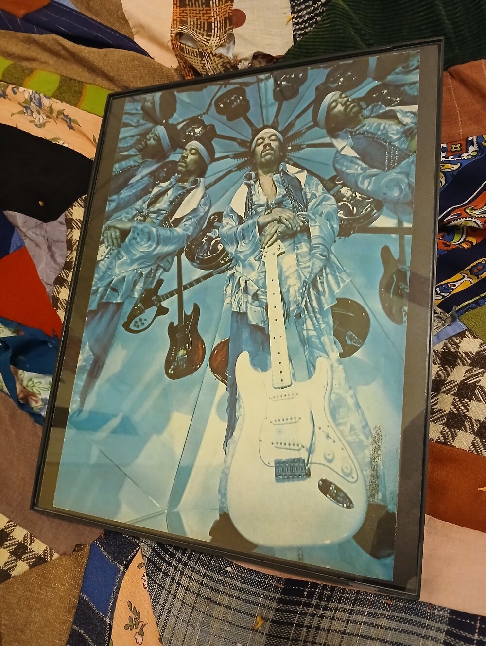 1960s Jimi Hendrix Are You Experienced Vintage Wall Decor Framed Amazing Guitar